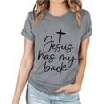 thumbnail image 2 of EGNMCR Shirts Easter Chemises pour Femmes Chemises Imprimé de Pâques pour Femmes Lettrage de Pâques Imprimé Col Rond Haut à Manches Courtes Haut/chemise à Manches Courtes Col Rond T - pour Femmes, 2 of 5