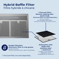 thumbnail image 4 of Hauslane Chef Series 30" B018 Convertible Under Cabinet Range Hood 120 Volts Minimalist 3-Way Venting 250 CFM Aluminum Filters LED  in Black, 4 of 7