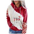 thumbnail image 4 of Pull de Noël à Capuche pour Femmes en Solde Mode Décontractée Imprimé de Noël Blouse à Manches Longues avec Poche, 4 of 5