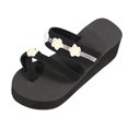 thumbnail image 2 of IUJSOY Sandales de Plage à Plateforme pour Femmes, à Brides, Fleur, Strass, Confortables, Soutien de Voûte Plantaire, Sandale Compensée, 2 of 9