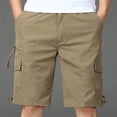 thumbnail image 3 of QATAINLAV Short Cargo pour Hommes Taille Extensible Short de Randonnée Pantalon Court Léger Multi-Poches Golf Pêche Travail Short Kaki TTTG Économies du Printemps, 3 of 7