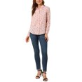 thumbnail image 2 of INSPIRE CHIC Chemise Boutonnée pour Femme à Petites Fleurs à Manches Longues Col en Pointe Haut de Bureau S Rose Pâle, 2 of 8