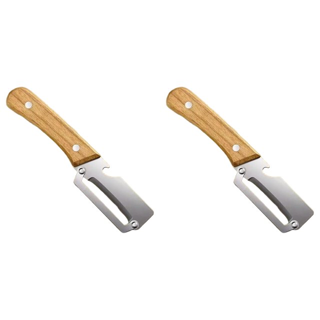 Multi Functional Vegetable Peelers for Kitchen, Ultra-Sharp Stainless Steel Blade & Ergonomic Wood Handle Kitchen Tool for Fruits, Vegetables, Pelador de Papas Pumpkin Papaya Zucchini
