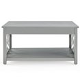 thumbnail image 3 of Alaterre Coventry Table Basse en Bois, Design Polyvalent avec Détails Ouverts et Rangement Supplémentaire, Forme Carrée, Gris, 3 of 5