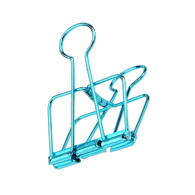 pitrice 20 Pieces Metal Paper Clip Electroplated Solid Color Replacement Home School Examination Papers Clips Accessories Blue 32mm