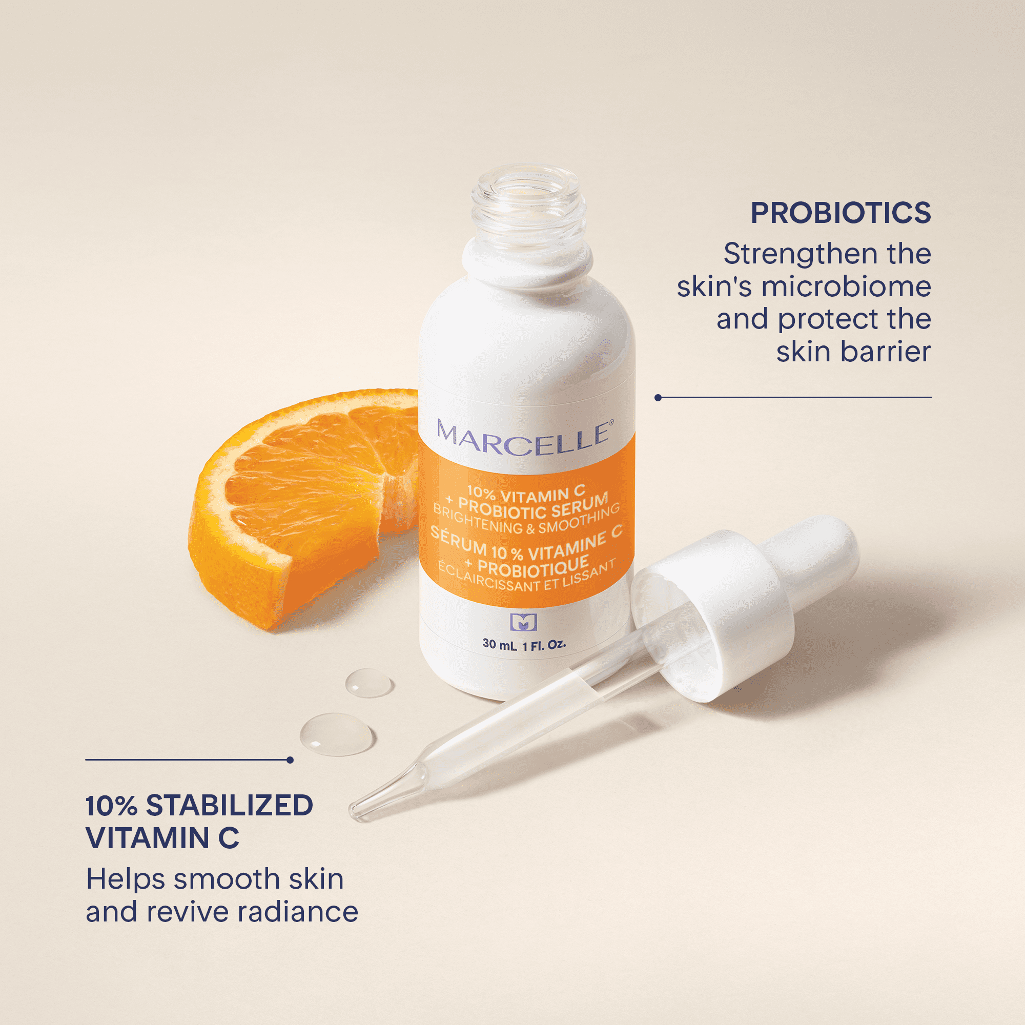 Marcelle Sérum 10 % vitamine C + probiotique, 30 ml