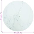 thumbnail image 3 of vidaXL Table Top White Ø90x1 cm Tempered Glass with Marble Design, 3 of 3