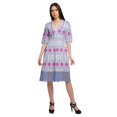 thumbnail image 1 of Moomaya Robe à Manches Courtes pour Femmes Robe de Soirée en Coton Imprimé Tenue Décontractée, 1 of 4