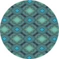 thumbnail image 1 of Ahgly Company Tapis Rond Lavable en Machine Intérieur Transitionnel Vert Profond, 4 Pieds Rond, 1 of 7