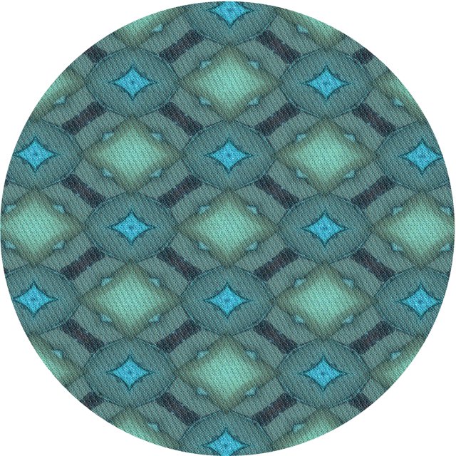 Ahgly Company Tapis Rond Lavable en Machine Intérieur Transitionnel Vert Profond, 7 Pieds Rond