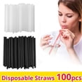 thumbnail image 2 of 100x Pailles Extra Larges Jumbo Boba Bubble Tea Smoothie Pailles à Boire 10mm, 2 of 8