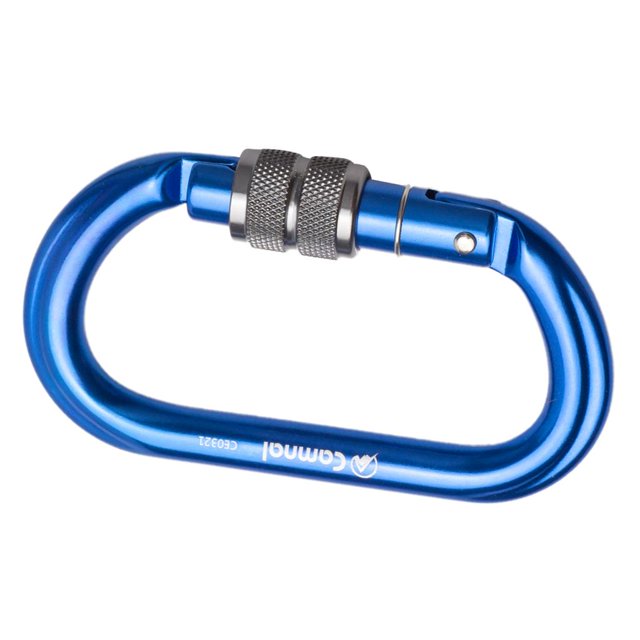 25KN Vis de Verrouillage Mousqueton Escalade Extérieure Rappel - Vis Bleue, 110x61mm