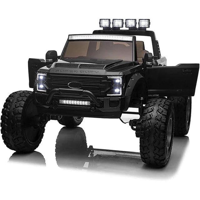 VOLTZ TOYS Licensed Ford F450 Super Duty Ride-On Car, 24V, 2-Seater, Parental Remote Control, LED Lights, Leather Seat, MP3