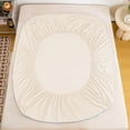 thumbnail image 1 of Drap-Housse - Protège-Matelas Antidérapant, en Polyester Doux et Respirant, pour Toute la Taille de Votre Literie., Beige, JKODE, 1 of 7