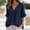 🔥 Navy, variant on Sentmoon Short Sleeve Womens Tops Summer Solid Color Women Clothing V Neck Button Down Regular Fit Casual Hawaiian Woman Shirts