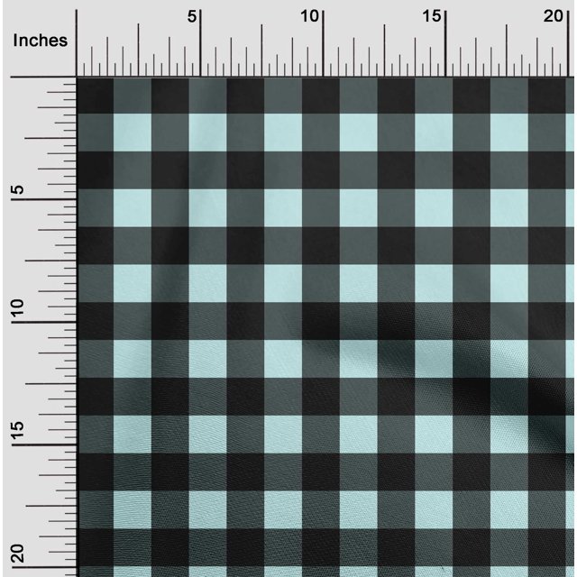 oneOone Cotton Poplin Fabric Gingham Check Print Fabric BTY 56 Inch Wide
