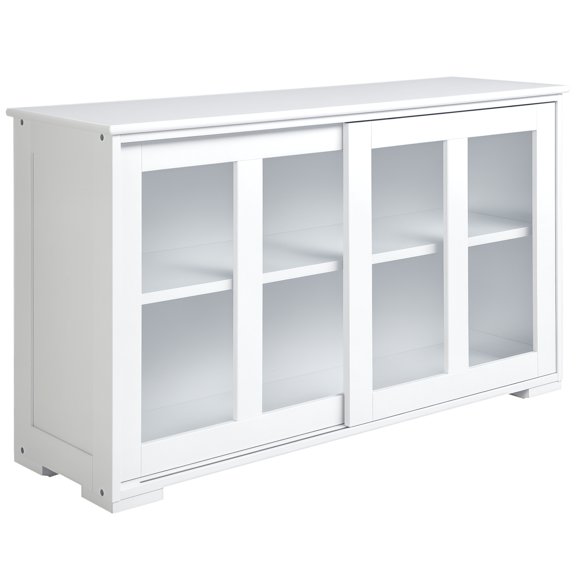 HOMCOM Buffet de Cuisine Armoire de Rangement Empilable avec Porte Coulissante en Verre