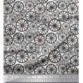 thumbnail image 3 of Soimoi Black polyester Crepe Fabric Wheel Ethnic Print Fabric by Yard 52 Inch Wide, 3 of 3