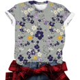 thumbnail image 4 of Pisexur Hauts d'Été pour Femmes, Blouses Habillées Décontractées pour Femmes Hauts à la Mode Chandail Décontracté Imprimé Manches Courtes Col Rond, Grande Taille pour Femmes Multicolore, TG, 4 of 5
