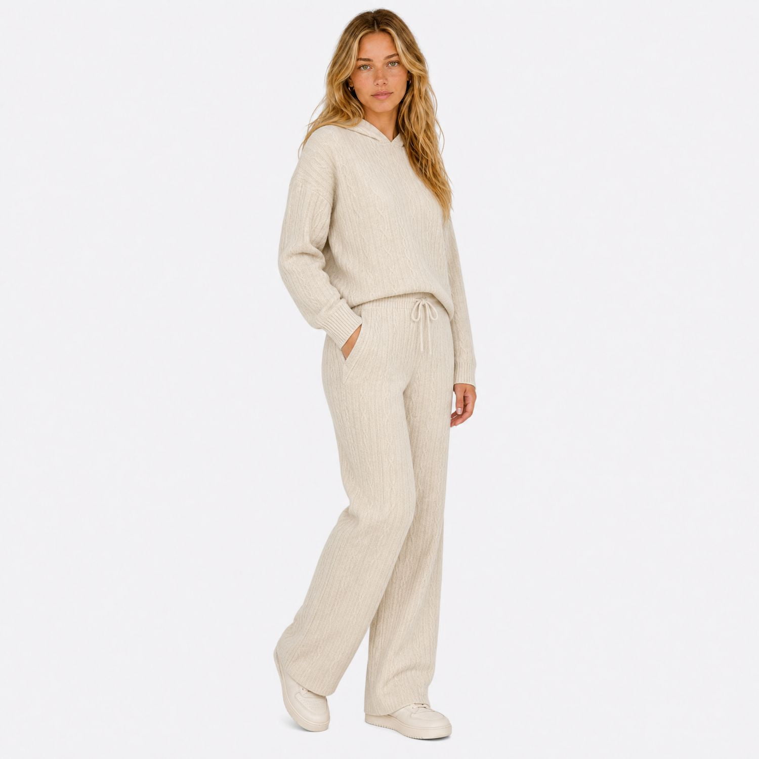 Devoted, Cable Hooded Sweater