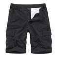 thumbnail image 1 of Birdeem Men Casual Solid Zipper Button Pockets Elastic Waist Cropped Cargo Shorts, 1 of 12