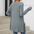 thumbnail image 4 of cfhntfmh Womens Casual Cardigan Ribbed Knit Open Front Long Cardigans Lounge Long Sleeve Sweater Outwear with Pockets, 4 of 4