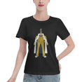 thumbnail image 1 of T-Shirt Basique à Manches Courtes pour Femme une Pièce Singe Jaune, 1 of 6
