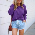 thumbnail image 2 of Birdeem Mode Femmes Décontracté Uni Manches Longues Chandail Chandail en Molleton Blouse Tops, 2 of 5