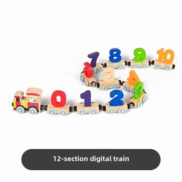 Ensemble Personnalisé de Train Magnétique en Bois avec Chiffres et Lettres - Blocs Éducatifs de Casse-Tête de 12 Pcs pour Enfants de 4 à 6 Ans, Conception Personnalisable, Jeu Polyvalent, Améliore les Habiletés Cognitives, Bois Durable et Sécuritaire