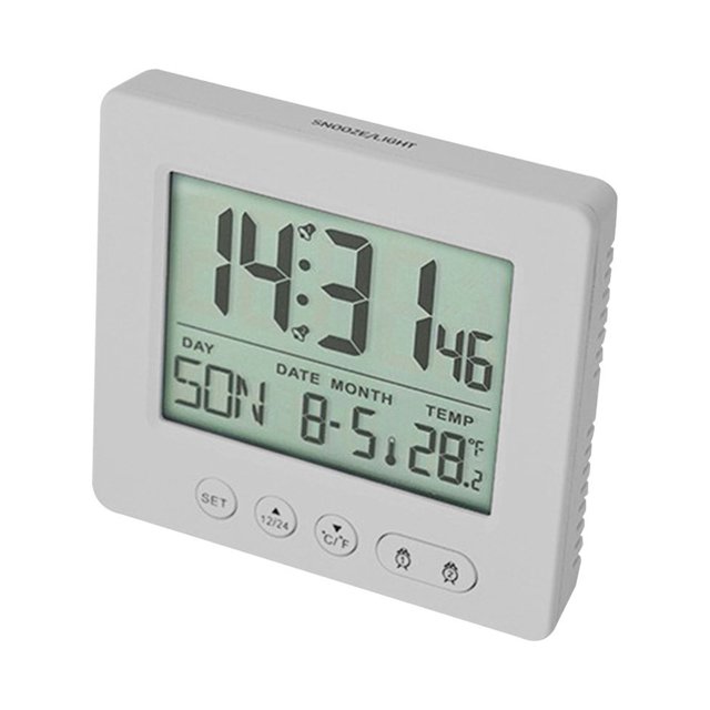 Digital Alarm Clock with Background Lighting Lcd Display Temperature Monitor Snooze Alarm with Smart Clock Calendar
