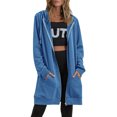 thumbnail image 2 of Innerwin Chandails en Molleton à Capuche Zippés pour Femmes Sweat à Capuche Automne Couleur Unie Chaud Bleu Paon TP, 2 of 3