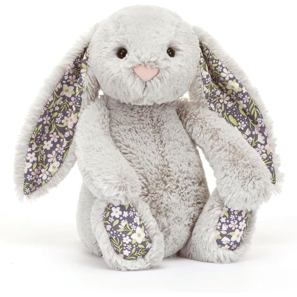 Jellycat Bashful Silver Bunny Bloom Original 12 Pouces Jouet en Peluche Classique Cadeau pour Enfants