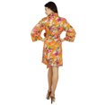 thumbnail image 3 of Bimba Women Printed Short Cotton Robe Bride Bridesmaid Getting Ready Coverup, 3 of 8