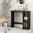 thumbnail image 2 of Costway Small Computer Desk with Storage Modern Writing Desk with Adjustable Shelf Black, 2 of 10