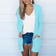 thumbnail image 2 of AherBiu Womens Cardigan Tops Long Sleeve Open Front Mid-Long Outwear with Pockets Spring Clothes, 2 of 5
