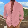 thumbnail image 1 of RXIRUCGD Pull Décontracté pour Hommes Mode Col en V Manches Respirant Chemisier Hauts, Rose, Taille : 2TG, 1 of 6