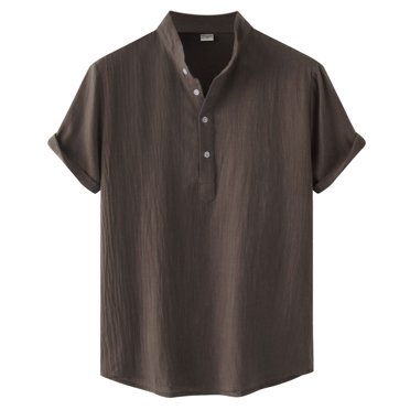 Ketyyh-chn99 Mens Sweatshirt Golf Shirts Men 2024 Summer Men's Cotton Short Sleeve Crew Neck T-Shirt Coffee,M
