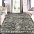 thumbnail image 2 of Vintage Oriental Floral Runner Rug, Tribal Style, Beige, Non-Slip, Low Pile, Washable, Indoor Use, Dining Room, 2 of 9
