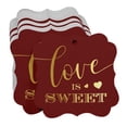 thumbnail image 3 of Inkdotpot Pack Of 100 Real Gold Foil Bracket Shape Paper Tags Love Is Sweet Wedding Favor Hang Tags, 3 of 6