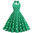 thumbnail image 2 of Pompotops Mode Été Femmes Rétro Vague Dos Nu Sans Manches Ceinture Aguichant Robe Mini, 2 of 4