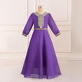 thumbnail image 2 of MKOSPLRT Abaya à Manches Longues pour Filles 8-14 Ans Musulmanes Islamiques Robes Enfants Tunique Florale Brodée Imprimée Maxi Vêtements de Prière Robe, 2 of 10