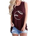 thumbnail image 1 of LSLJS Women Spaghetti Strap Tank Tops Ladies Summer Fashion Solid Color Baseball Print Pattern Sleeveless Vest Top T-shirt, 1 of 4