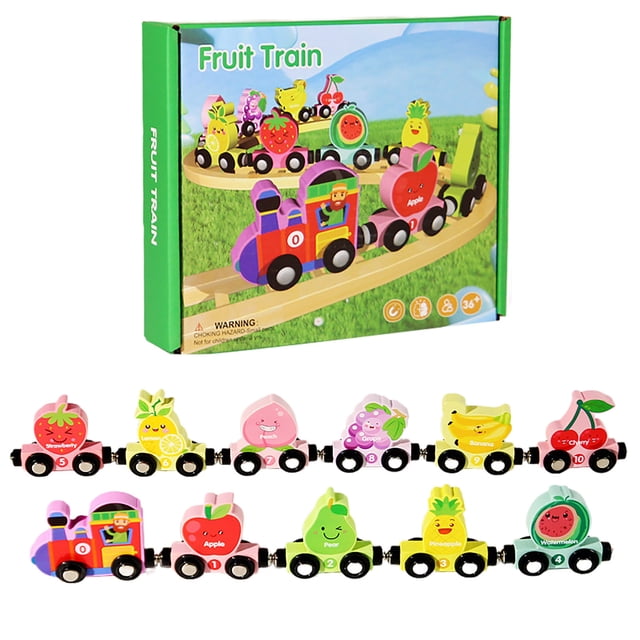 multicolor Magnetic Fruit Train Toy Early Learning Educational Stem Toy For Toddlers Boys Girls Building Blocks Set Kids Developmental Activity Gift