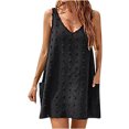 thumbnail image 2 of Gspmoly Robes Grande Taille pour Femmes aux Formes, Mode Décontractée Aguichant Unie à Rayures Sans Manches à Col Rond Robe Débardeur pour Dames Robe de Cocktail jusqu'à 70 % de Rabais, 2 of 5