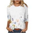 thumbnail image 1 of IROINID T-Shirt à Manches Longues en Polyester pour Femmes T-Shirt Col Rond Décontracté Blouse Imprimée Automne Chandail en Molleton, Jaune, 1 of 5