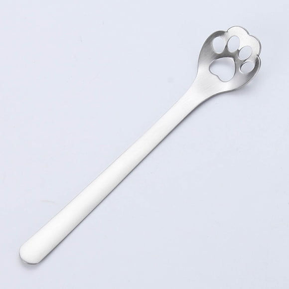 RKSTN Cuillère à Café Cuillère à Café en Acier Inoxydable 304 Cuillère à Thé pour Remuer Cuillère pour Tasse (Creuse en Forme de Patte de Chat) Argent Gadgets de Cuisine