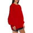 thumbnail image 4 of ORUYROP Chandails en Molleton Surdimensionnés pour Femmes Manches Longues Col Rond Chandail Décontracté Ample Couleur Unie Polaire Tops Pulls, 4 of 7