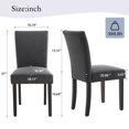 thumbnail image 3 of Upholstered Dining Chairs Set of 2, Dining Chairs with Nailhead Trim, Modern Fabric Dining Room Chair with Wood Legs, Mid-Century Accent for Living Room, Kitchen, 3 of 9