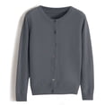 thumbnail image 4 of Cardigan pour Femmes Chandail Classique Chandail pour Femmes Col Ras du Cou à Boutons Cardigan à Manches Courtes Tricoté Ouvert à l'Avant, 4 of 4