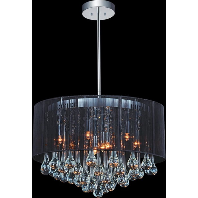6 Light Drum Shade Chandelier with Chrome finish